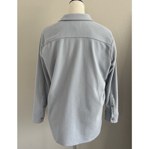 Madewell MWL Shirt-Jacket Womens XS Fleecelayer Shacket Blue Button Front Casual - Picture 2 of 10